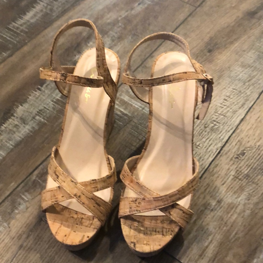 Lulu’s cork wedge sandal size 7 worn once